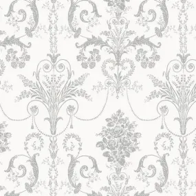 Josette Silver Glitter Wallpaper