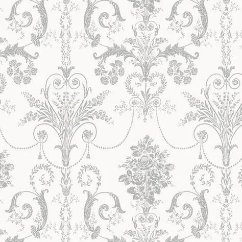 Josette Silver Glitter Wallpaper
