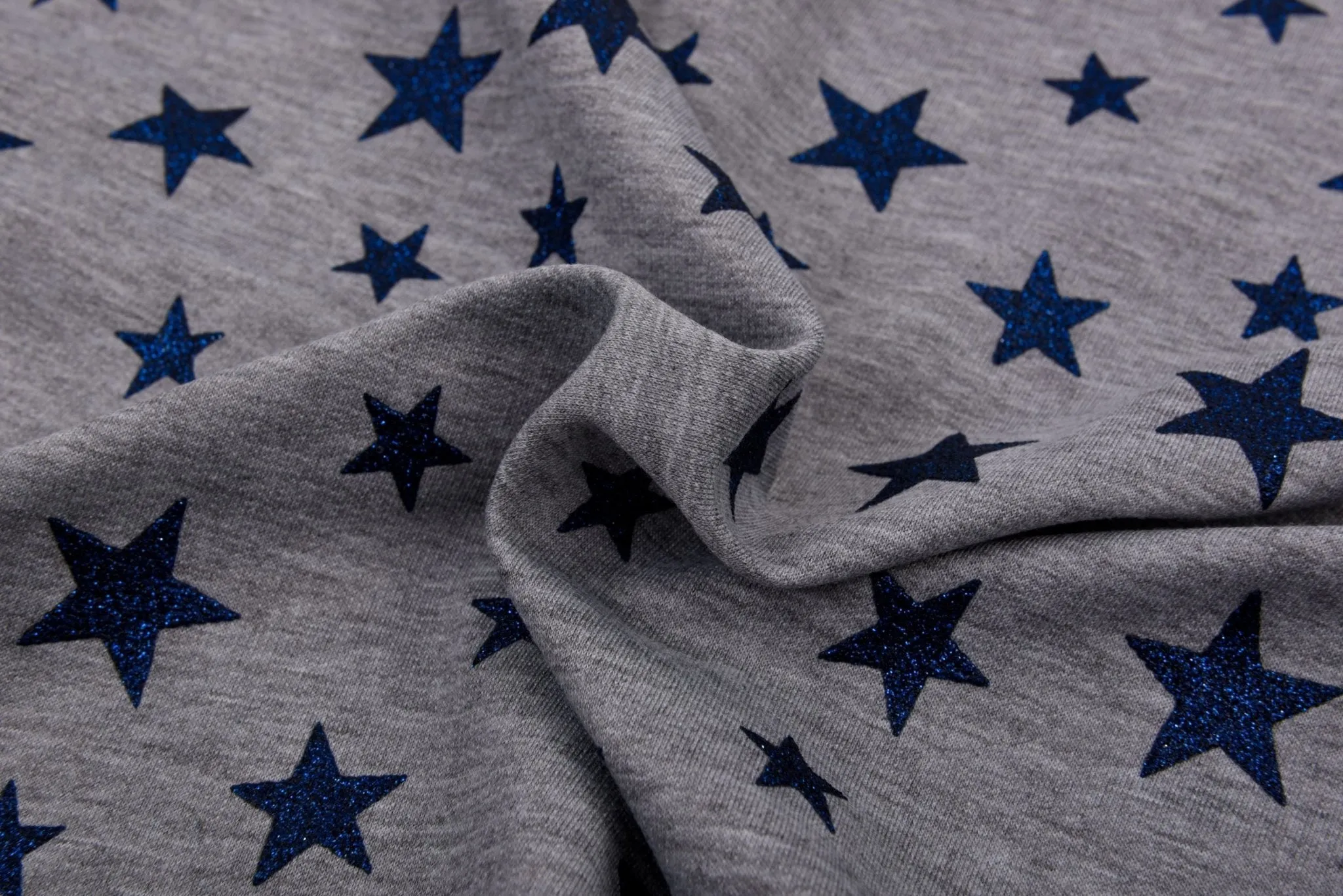 Knit Cotton Spandex French Terry Fabric Glitter Print