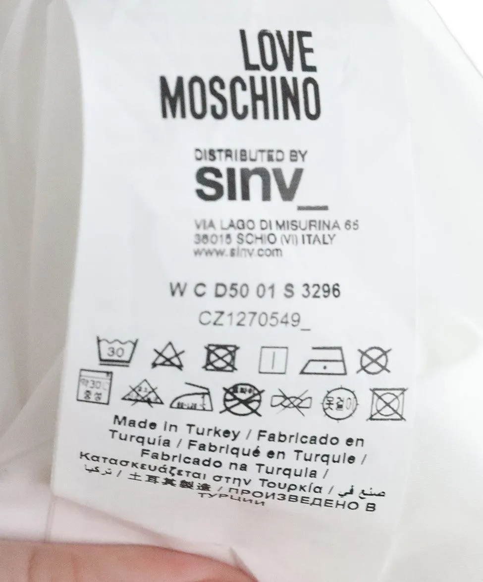 Love Moschino White Top w/ Ruffle Trim sz 6