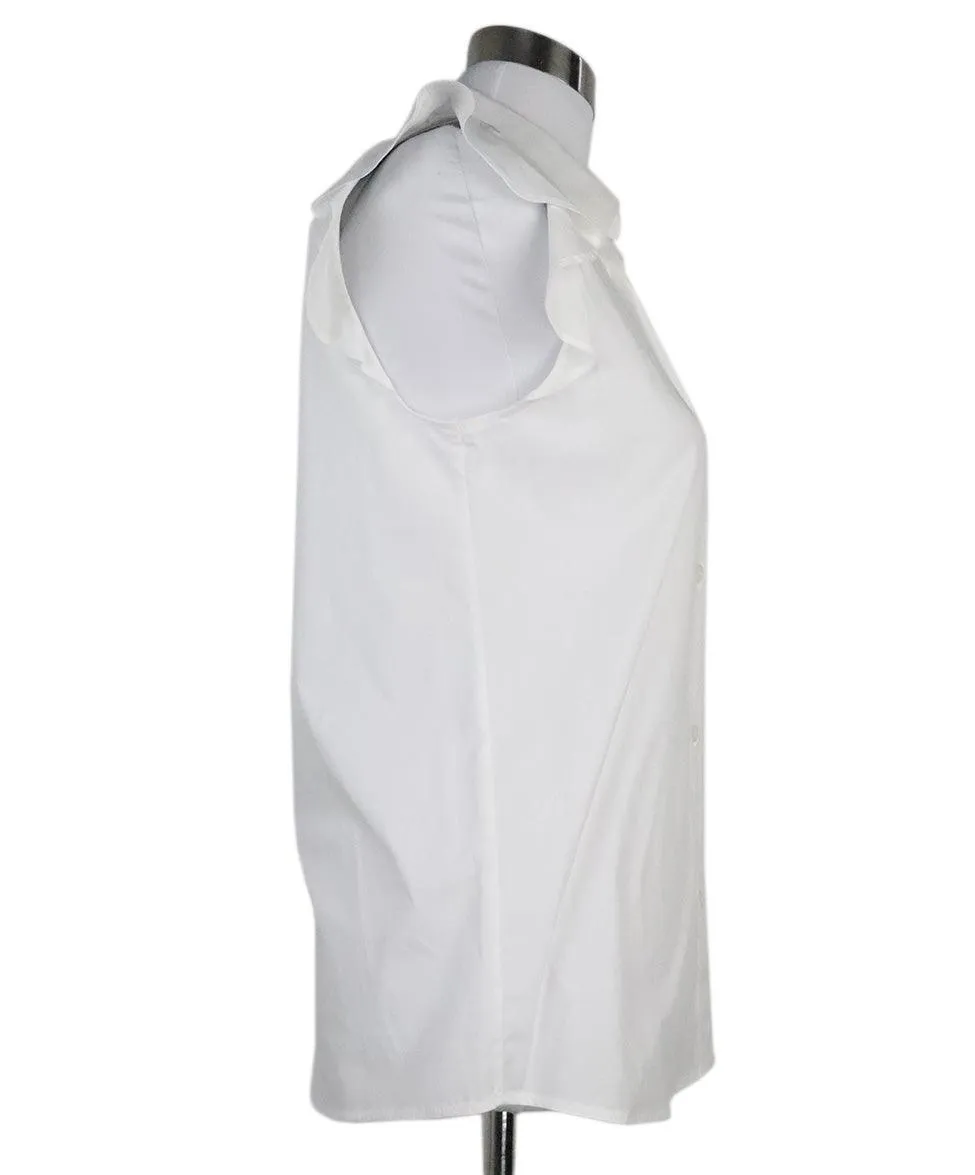 Love Moschino White Top w/ Ruffle Trim sz 6