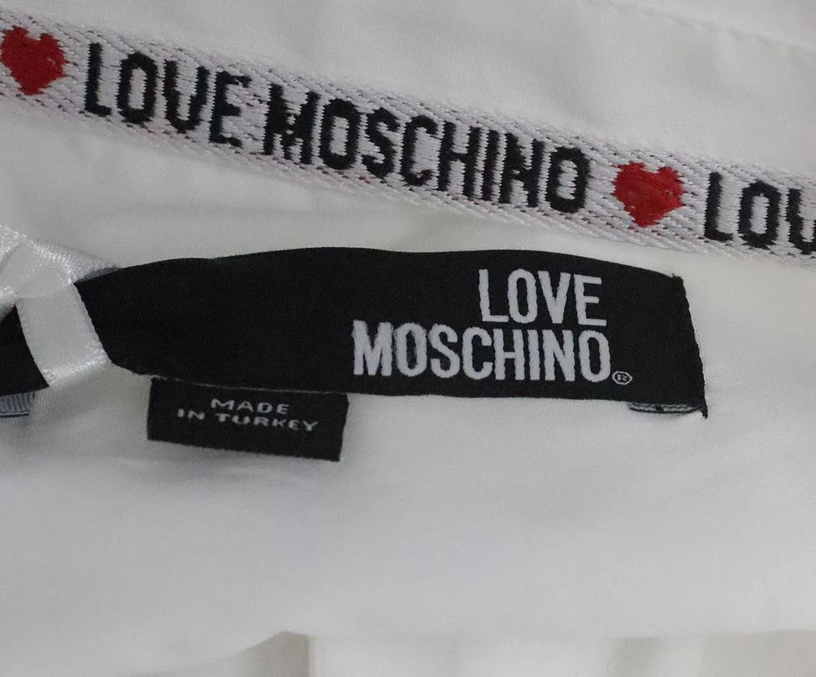 Love Moschino White Top w/ Ruffle Trim sz 6