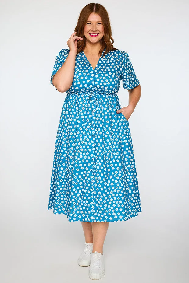 Marley Cotton Blue Sweet Daisy Dress