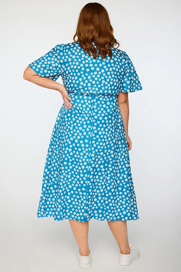 Marley Cotton Blue Sweet Daisy Dress