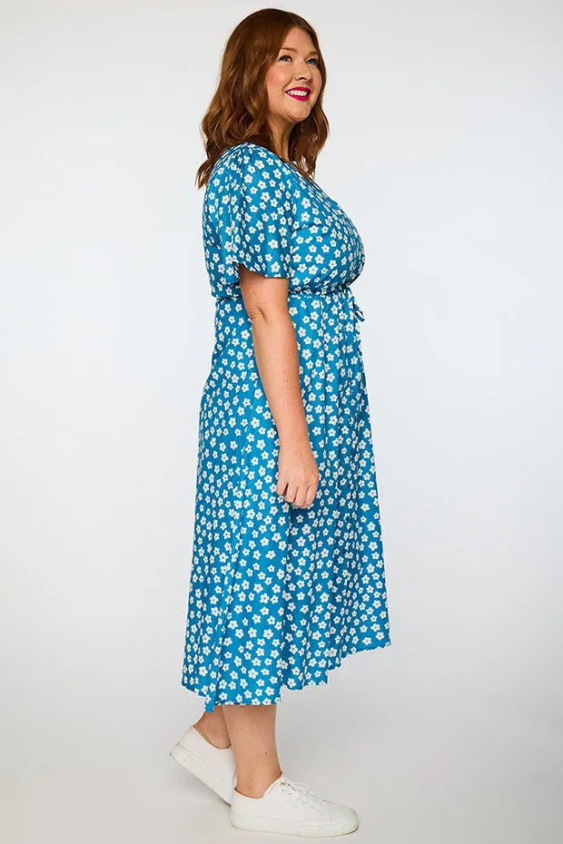 Marley Cotton Blue Sweet Daisy Dress