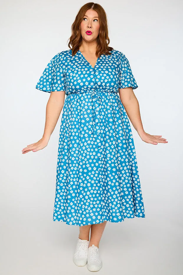 Marley Cotton Blue Sweet Daisy Dress