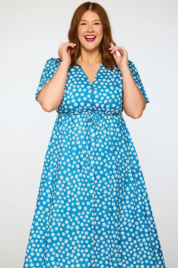 Marley Cotton Blue Sweet Daisy Dress