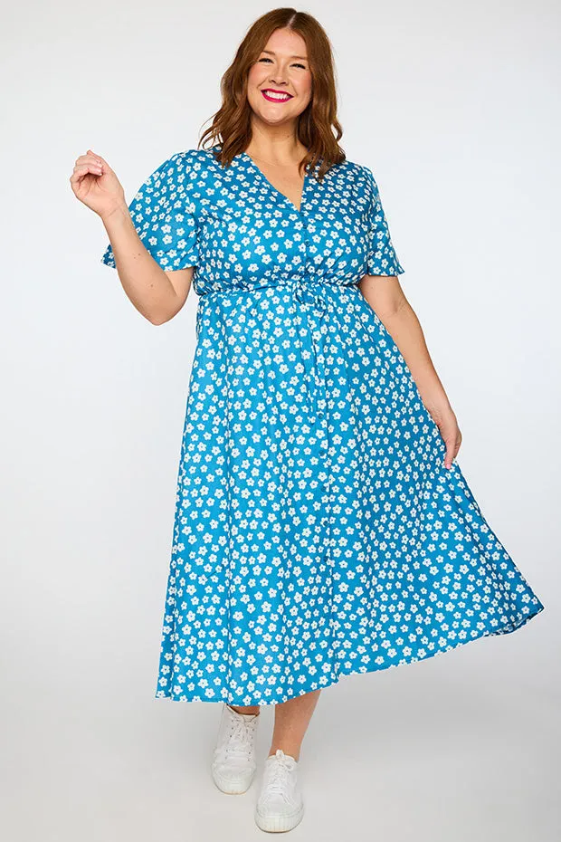 Marley Cotton Blue Sweet Daisy Dress