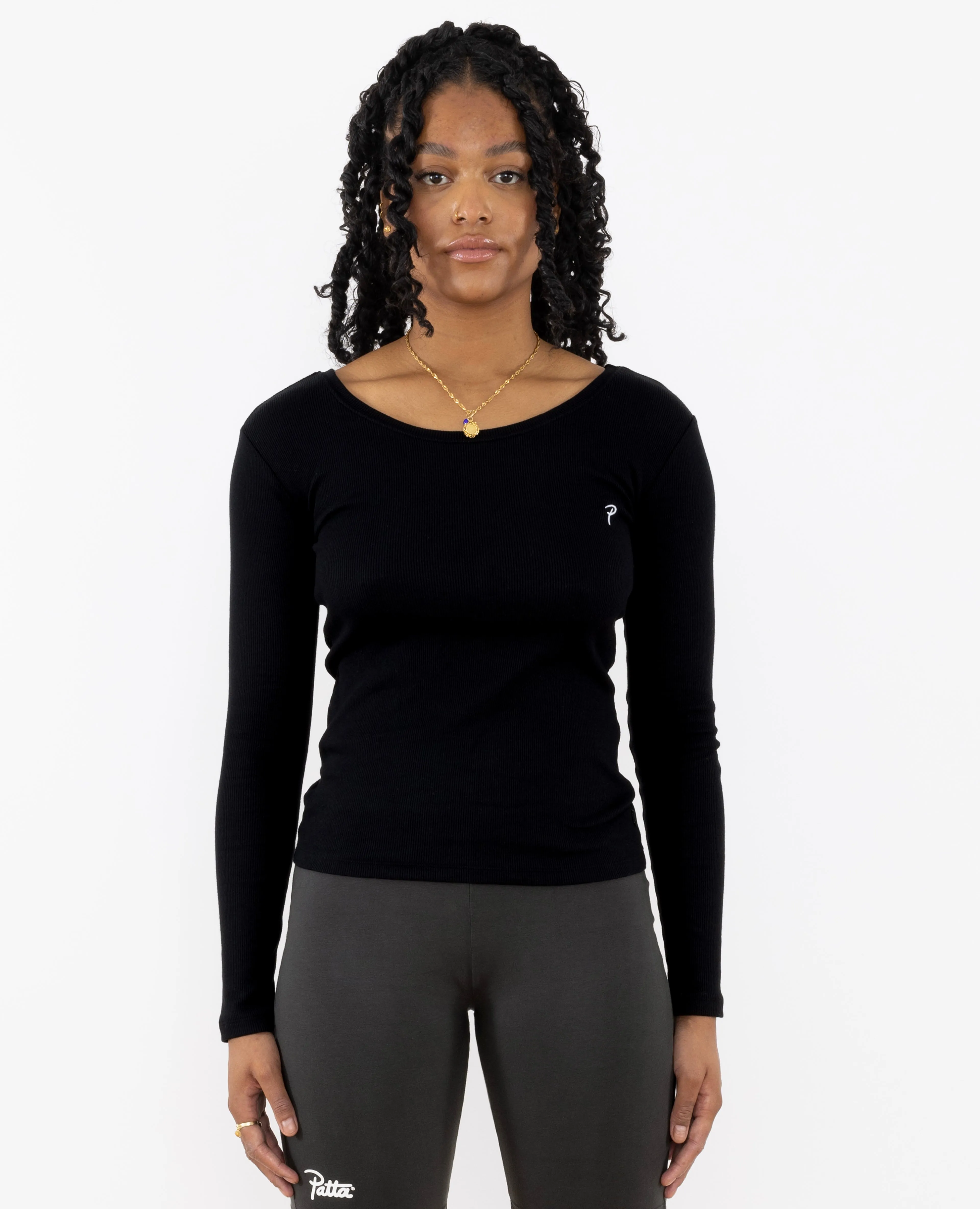 Patta Femme Basic Scoop Longsleeve T-Shirt (Black)