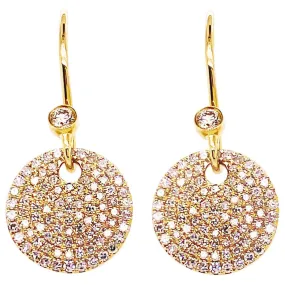 Pave Diamond Circle Dangle Earrings