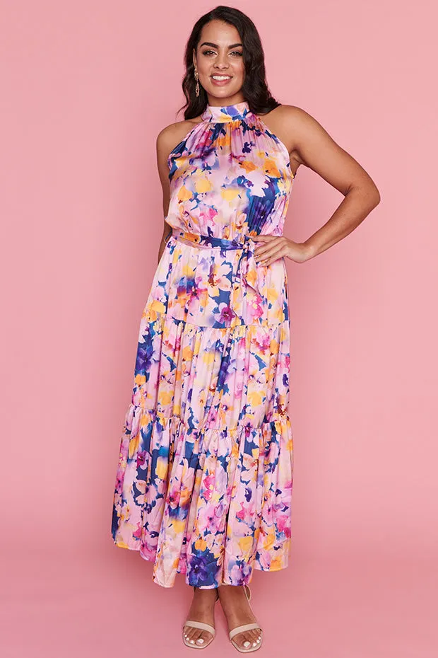 Piper Watercolour Rose Party Dress
