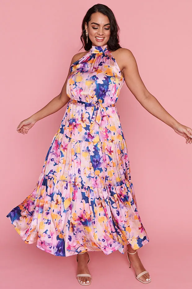 Piper Watercolour Rose Party Dress