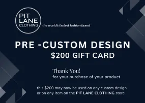 PIT LANE CLOTHING PRE CUSTOM DESIGN ORDER