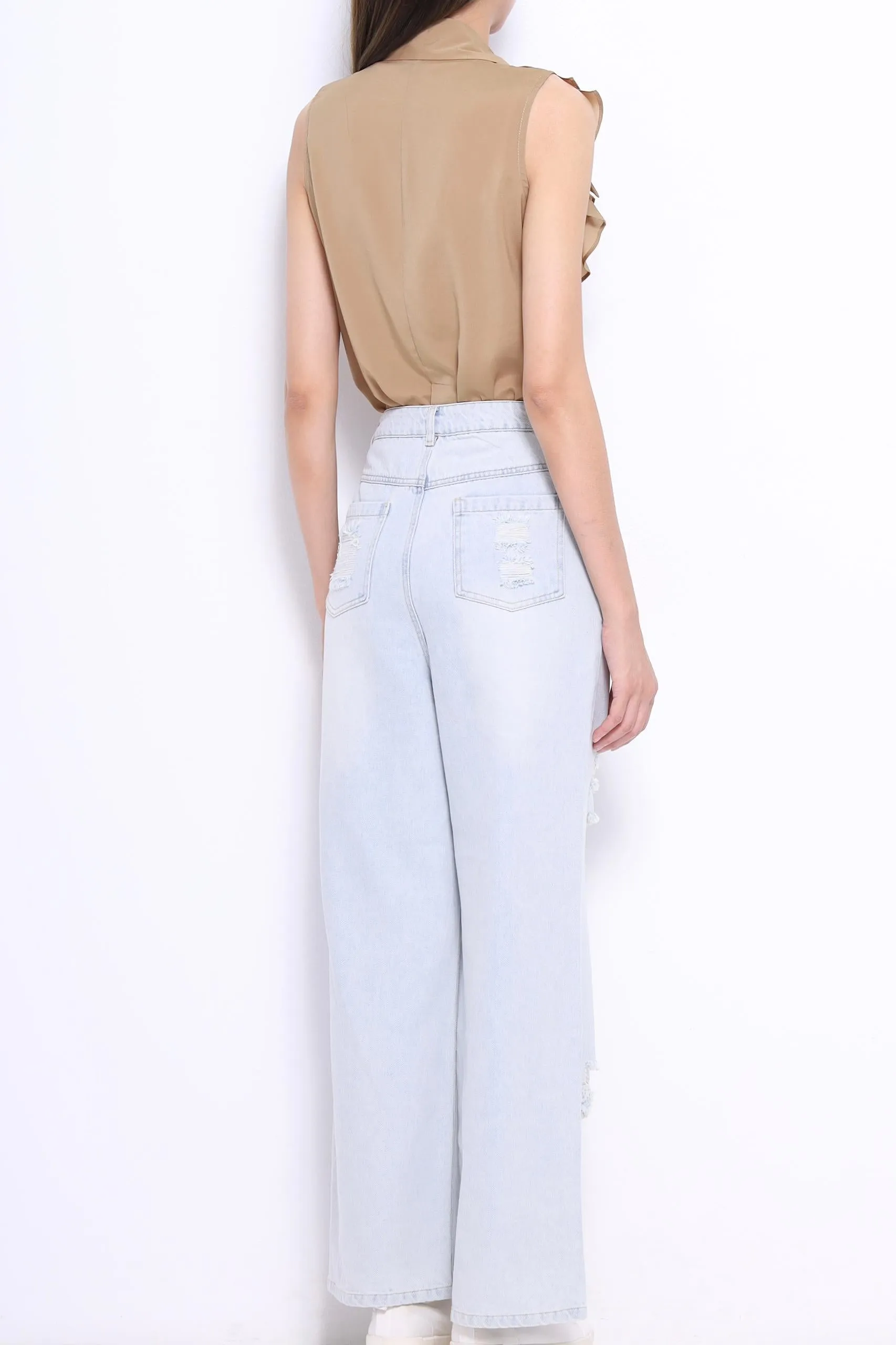 Rachel Asymmetrical Ruffle Top