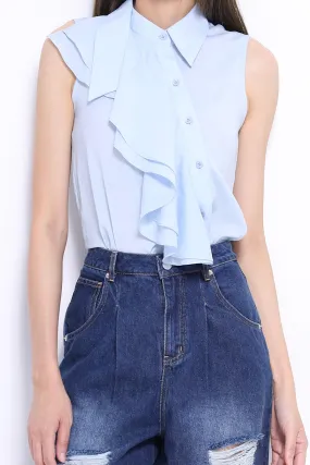 Rachel Asymmetrical Ruffle Top