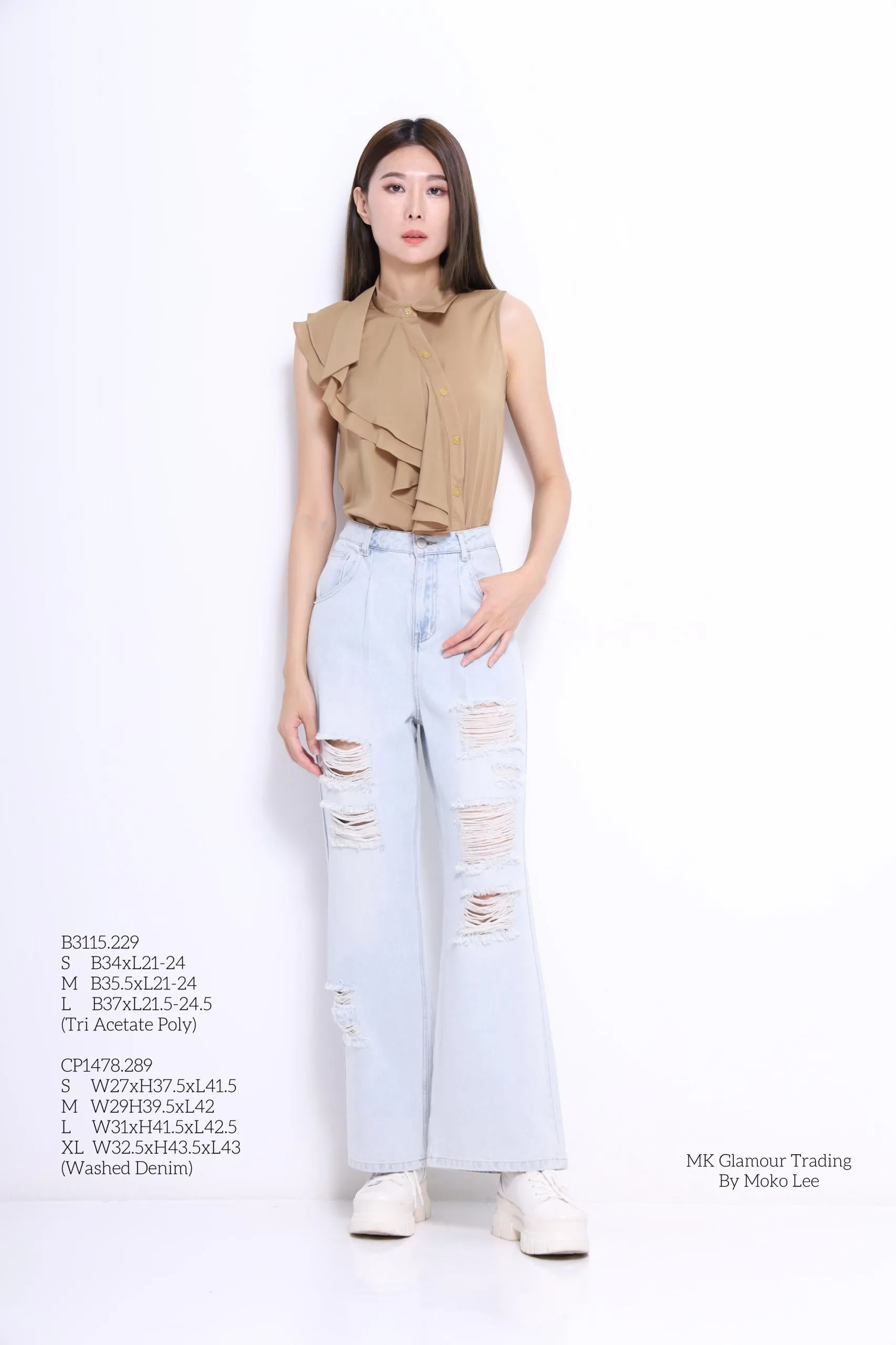 Rachel Asymmetrical Ruffle Top