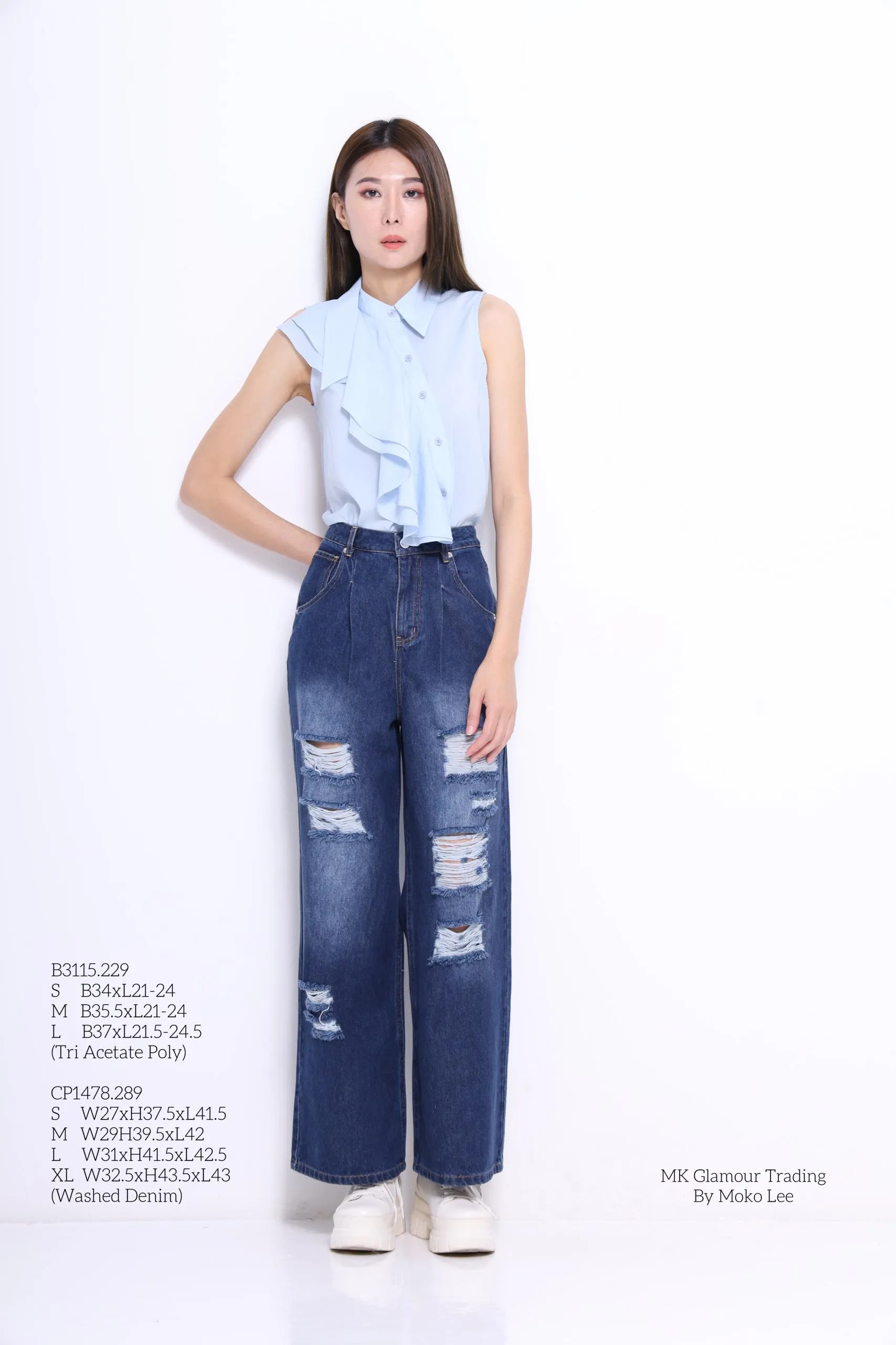 Rachel Asymmetrical Ruffle Top