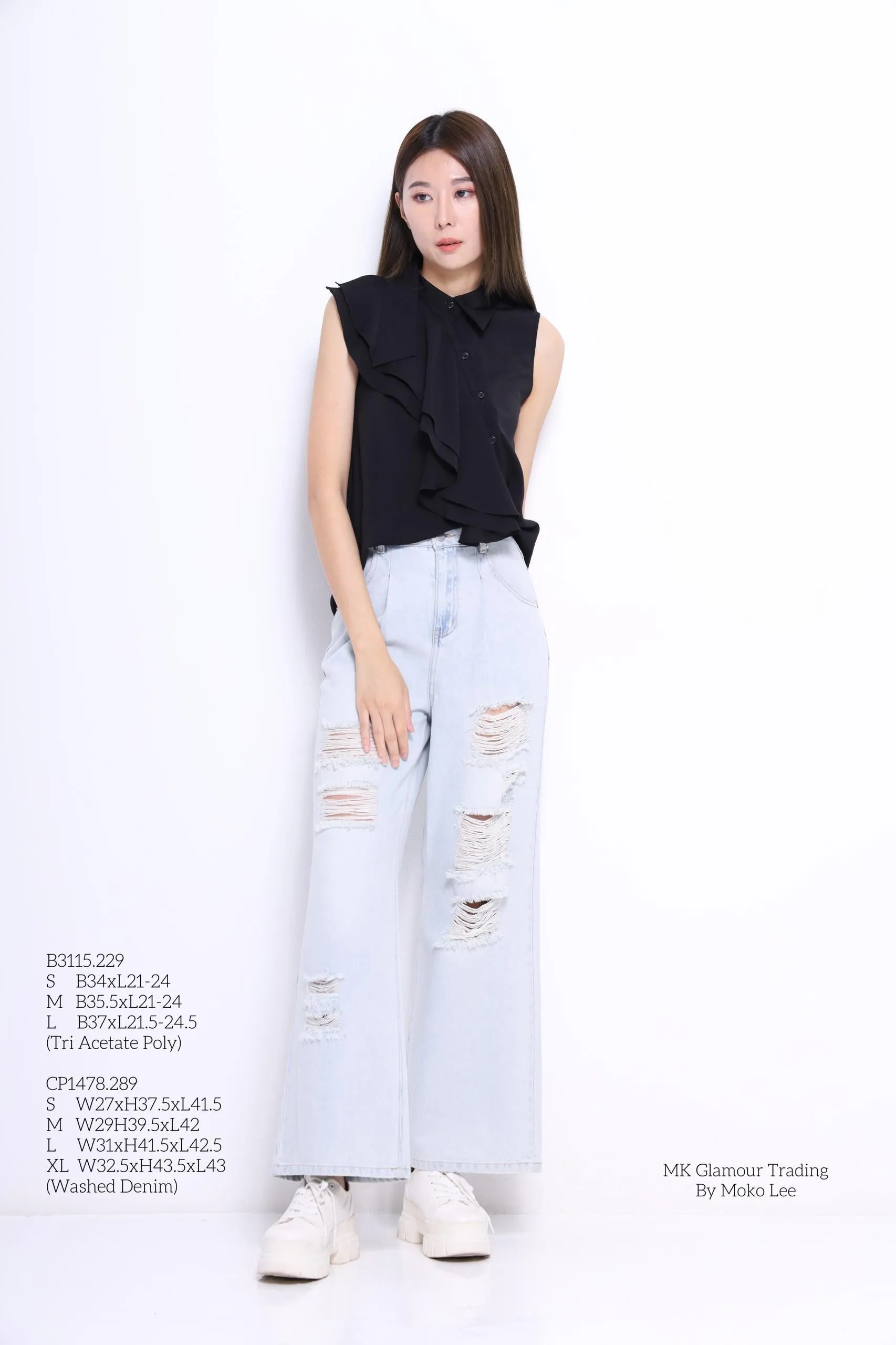 Rachel Asymmetrical Ruffle Top