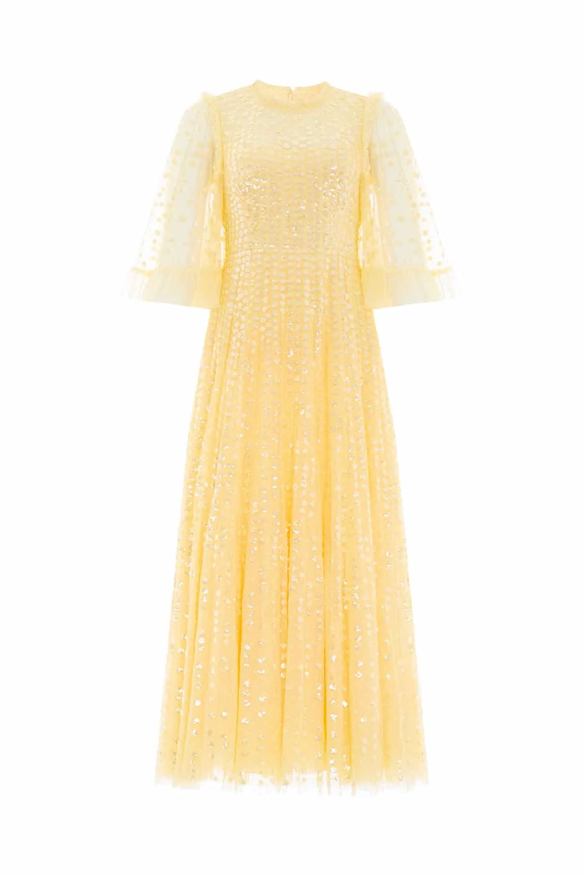 Raindrop Short Sleeve Ankle Gown