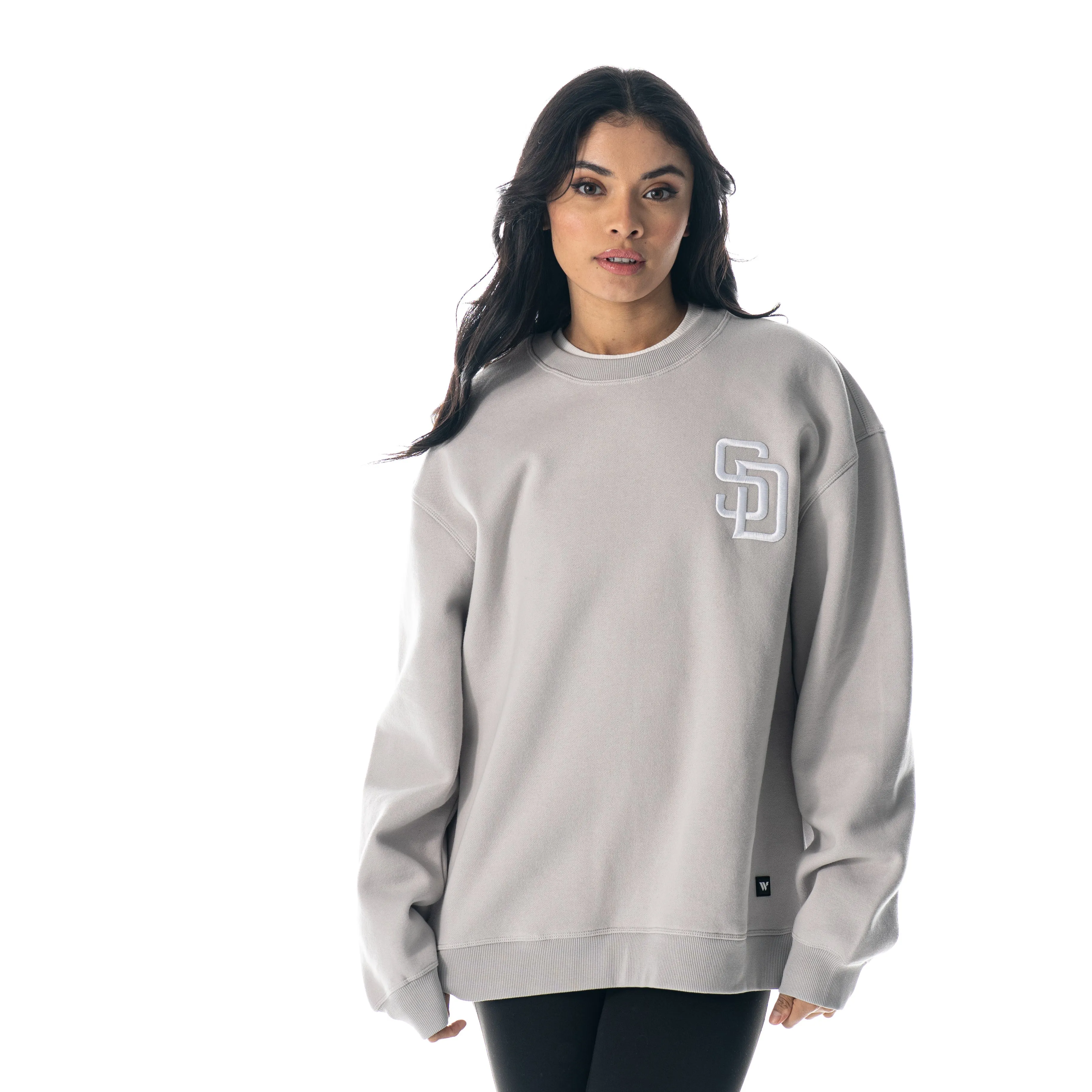San Diego Padres Puff Print Crew Fleece - Off-White