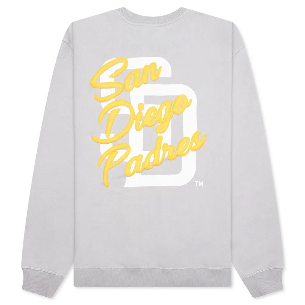 San Diego Padres Puff Print Crew Fleece - Off-White